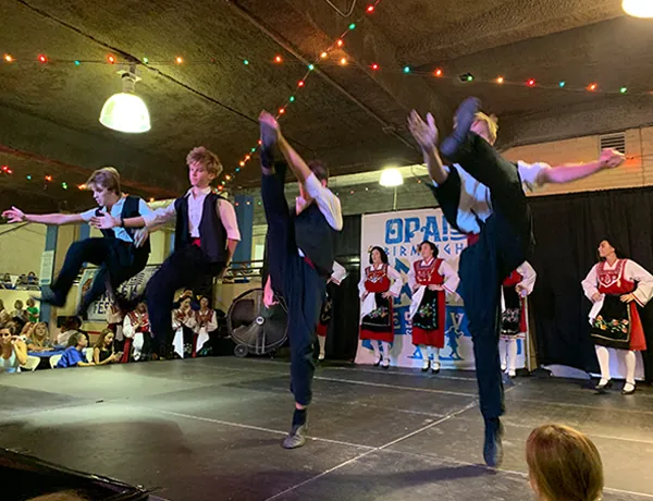 Greek dancers performing at the festival
